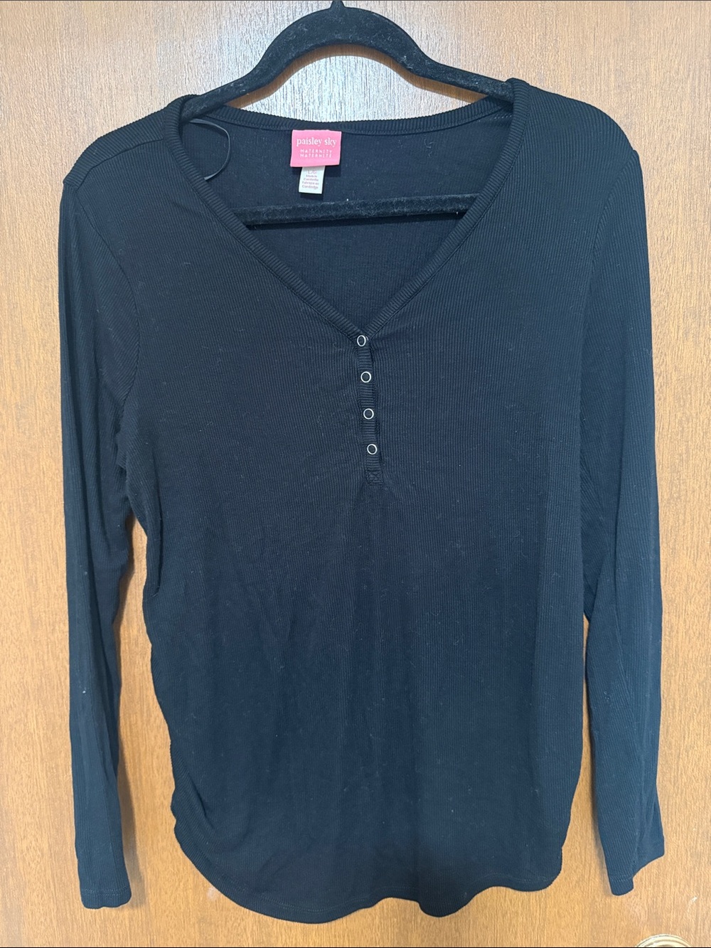 Paisley Sky Maternity Ribbed Long Sleeve Too